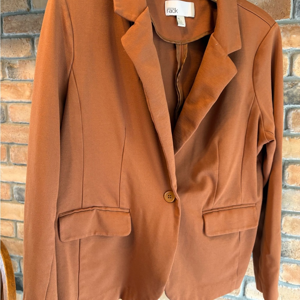 Nordstrom Women's Burnt Orange Single-Button Blazer